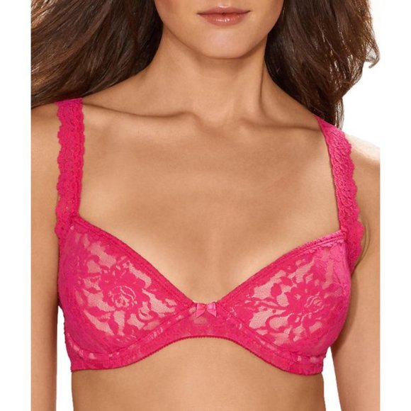 NWT Hanky Panky Hot Pink Lace Melanie Bra 32C - Picture 1 of 11